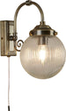 Applique-Classica-Belvue-Acciaio-Ottone-Vetro-Trasparente-1-Luce-E14