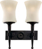 Applique-Classica-Cartwheel-Acciaio-Nero-Vetro-2-Luci-E27