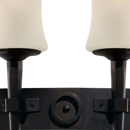 Applique-Classica-Cartwheel-Acciaio-Nero-Vetro-2-Luci-E27