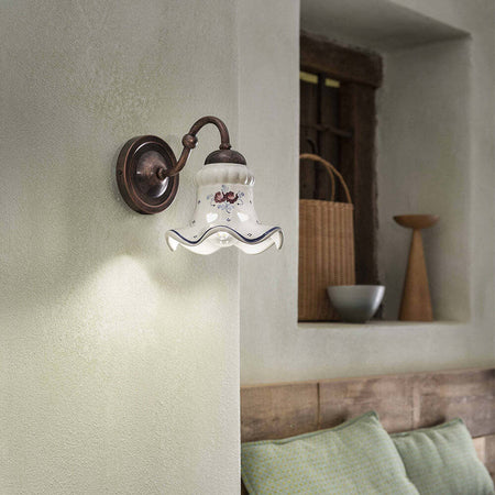Applique-Classica-Chieti-Metallo-E-Ceramica-Nero-Sfumato-Rame-1-Luce-E14