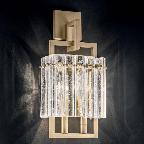 Applique-Classica-Crek-Metallo-Ottone-Vetro-2-Luci