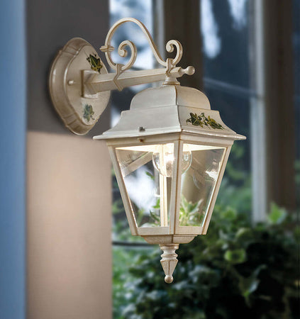 Applique-Classica-Da-Esterno-Gorizia-Metallo-Ceramica-Bianco-Sfumato-1-Luce-E27
