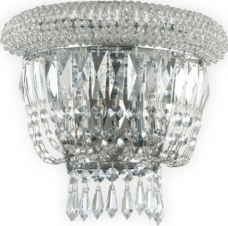Applique-Classica-Dubai-Metallo-Cristallo-Cromo-2-Luci-E14