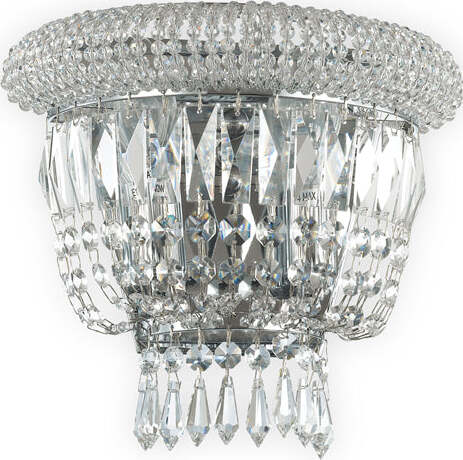 Applique-Classica-Dubai-Metallo-Cristallo-Cromo-2-Luci-E14
