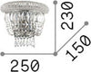 Applique-Classica-Dubai-Metallo-Cristallo-Cromo-2-Luci-E14