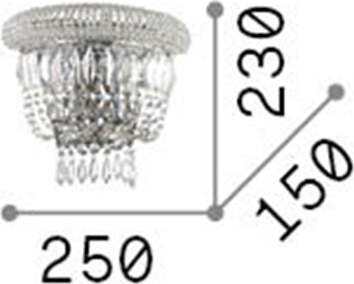 Applique-Classica-Dubai-Metallo-Cristallo-Cromo-2-Luci-E14