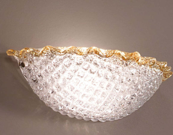 Applique-classica-DUE-P-HIVE-2698-AP-E27-LED-vetro-graniglia-cristallo-ambra-lampada-parete-vaschetta