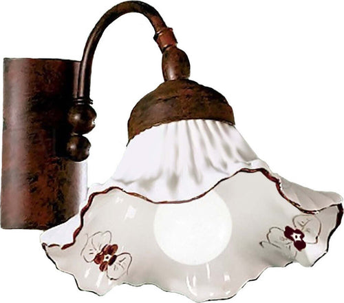 Applique-classica-Due-P-illuminazione-ANNA-AP1-E14-LED-metallo-ceramica-lampada-parete