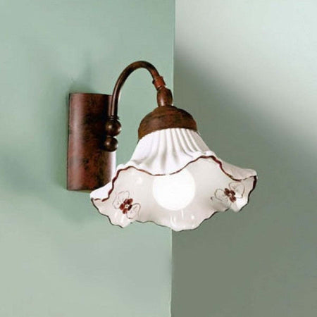Applique-classica-Due-P-illuminazione-ANNA-AP1-E14-LED-metallo-ceramica-lampada-parete