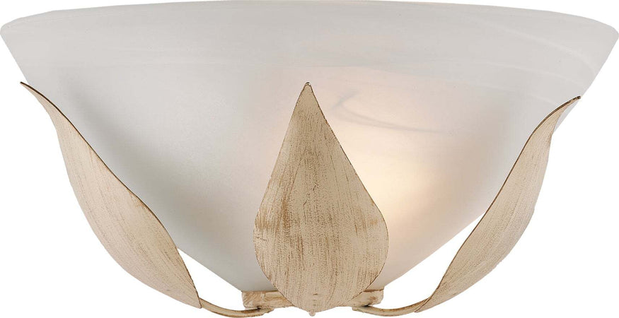 Applique-Classica-Esse-1-Luce-Ferro-Battuto-E-Vetro-Avorio-E-Oro