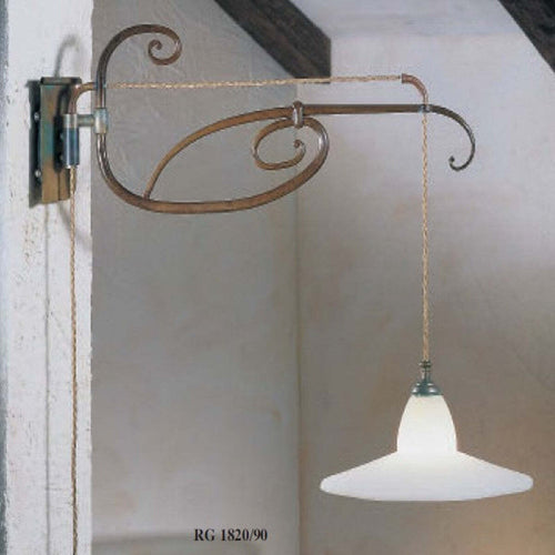 Applique-classica-FALB-illuminazione-COUNTRY-LINE-1820-E27-LED-metallo-vetro-lampada-parete