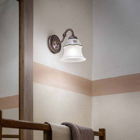 Applique-Classica-Ferrara-Metallo-E-Ceramica-Nero-Sfumato-Rame-1-Luce-E14