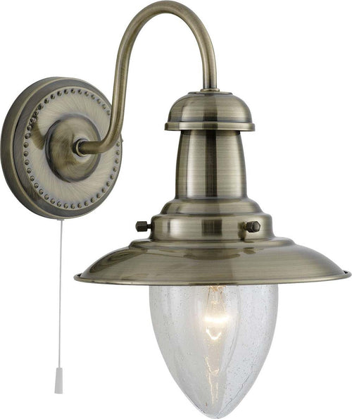 Applique-Classica-Fisher-Man-Acciaio-Adjustable-Vetro-1-Luce-E27