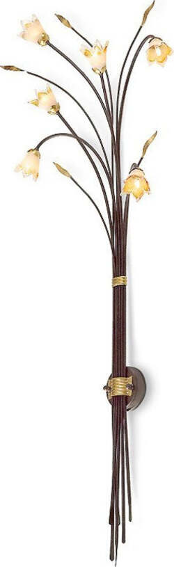 Applique-classica-Flami-ORCHIDEA-5303-TP-G9-LED-ferro-vetro-lampada-parete