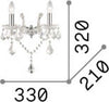 Applique-Classica-Florian-Metallo-Cristallo-Cromo-2-Luci-E14