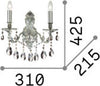 Applique-Classica-Gioconda-Metallo-Cristallo-Argento-2-Luci-E14