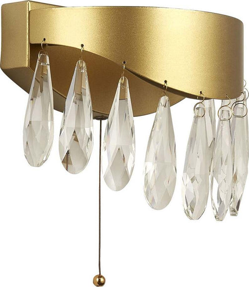 Applique-Classica-Gioiello-Acciaio-Oro-Vetro-Led-5W-4000K