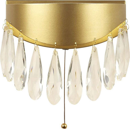 Applique-Classica-Gioiello-Acciaio-Oro-Vetro-Led-5W-4000K
