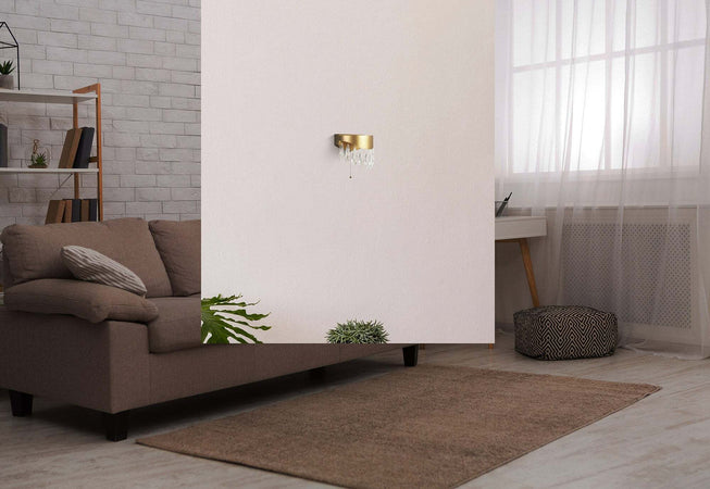 Applique-Classica-Gioiello-Acciaio-Oro-Vetro-Led-5W-4000K