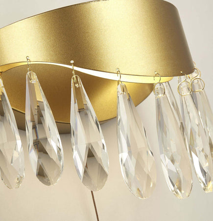 Applique-Classica-Gioiello-Acciaio-Oro-Vetro-Led-5W-4000K