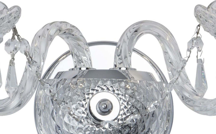 Applique-Classica-Hale-Acciaio-Cromo-Vetro-Trasparente-2-Luci-E14