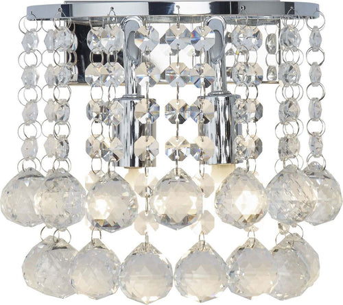 Applique-Classica-Hanna-Acciaio-Cromo-Vetro-2-Luci-G9