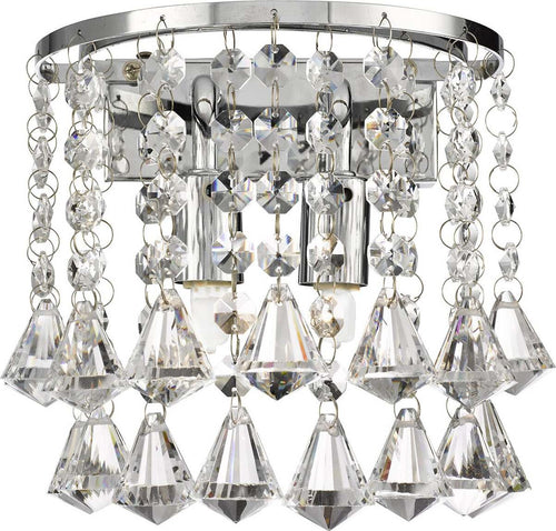 Applique-Classica-Hanna-Acciaio-Cromo-Vetro-Trasparente-2-Luci-G9