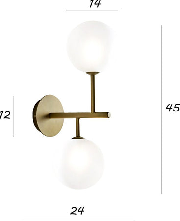 Applique-classica-Illuminando-BOLLE-AP-2-OR-G9-LED-metallo-vetro-lampada-soffitto-parete