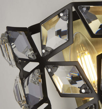 Applique-Classica-Iris-Acciaio-Ottone-Vetro-1-Luce-E14