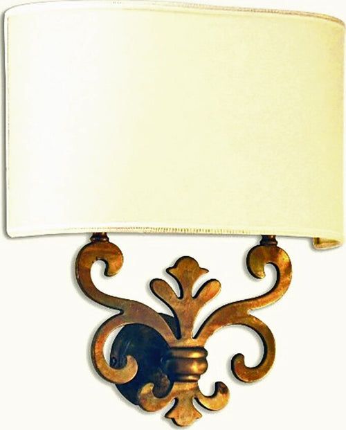 Applique-classica-Lampadari-Bartalini-SILVY-AP2-OV-E14-LED-ottone-tessuto-lampada-parete