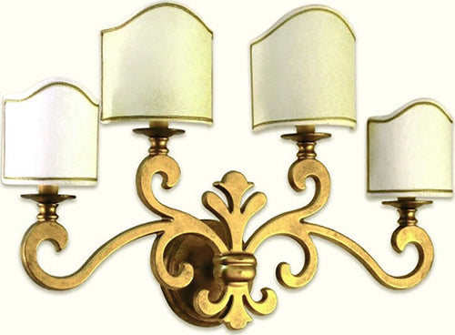 Applique-classica-Lampadari-Bartalini-SILVY-AP4-OV-E14-LED-ottone-tessuto-lampada-parete