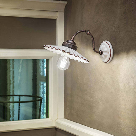 Applique-Classica-L'Aquila-Metallo-Ceramica-Nero-Sfumato-Rame-1-Luce-E27