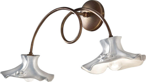 Applique-Classica-Lecco-Metallo-E-Ceramica-Ruggine-Decorato-2-Luci-E14