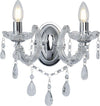 Applique-Classica-Marie-Therese-Acciaio-Cromo-Vetro-2-Luci-E14