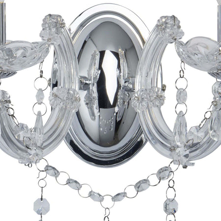 Applique-Classica-Marie-Therese-Acciaio-Cromo-Vetro-2-Luci-E14