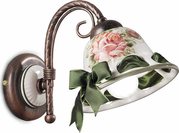 Applique-Classica-Napoli-Metallo-E-Ceramica-Nero-Sfumato-Rame-1-Luce-E14