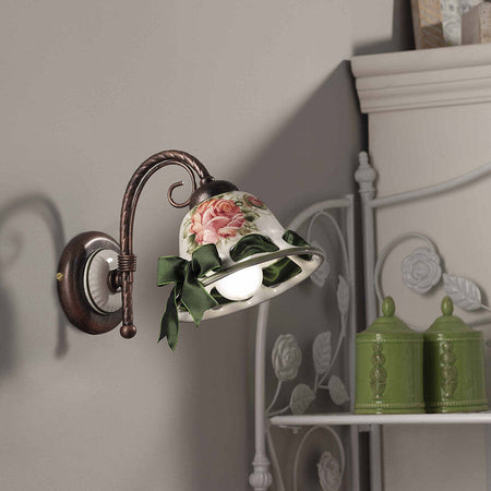 Applique-Classica-Napoli-Metallo-E-Ceramica-Nero-Sfumato-Rame-1-Luce-E14