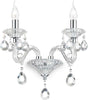 Applique-Classica-Negresco-Metallo-Cristallo-Trasparente-2-Luci-E14