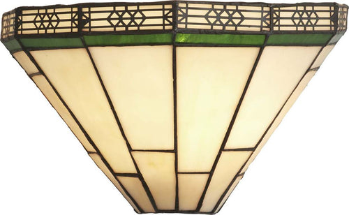Applique-Classica-New-York-Acciaio-Nero-Vetro-Verde-1-Luce-E14