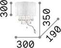 Applique-Classica-Opera-Metallo-Cristallo-Bianco-3-Luci-E14+1,5W-3000K