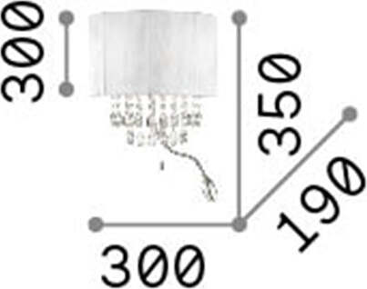 Applique-Classica-Opera-Metallo-Cristallo-Bianco-3-Luci-E14+1,5W-3000K