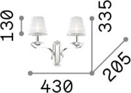 Applique-Classica-Pegaso-Metallo-Ottone-2-Luci-E14