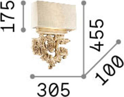 Applique-Classica-Peter-Materie-Plastiche-Canvas-Beige-2-Luci-E14