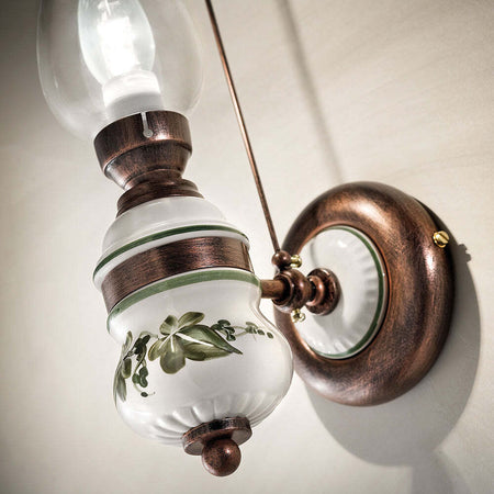 Applique-Classica-Pompei-Ottone-E-Ceramica-Nero-Sfumato-Rame-1-Luce-E14