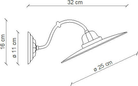 Applique-Classica-Potenza-Ferro-E-Ceramica-Nero-E-Decorata-Lucida-1-Luce-E27
