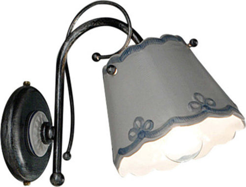 Applique-Classica-Ravenna-Metallo-E-Ceramica-Nero-Sfumato-Argento-1-Luce-E14