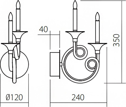 Applique-classica-Redo-group-CHATEAU-ICH-W2-LED-570LM-lampada-parete-modulo-led-integrato