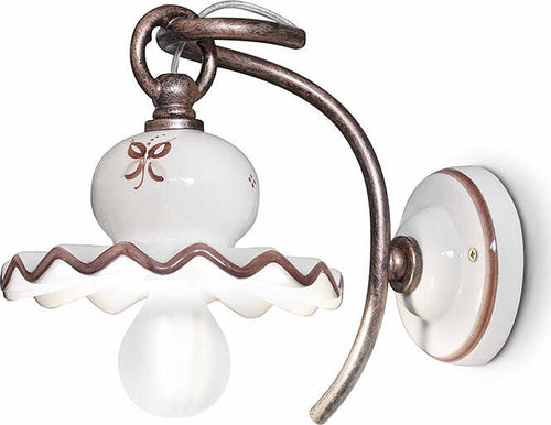 Applique-Classica-Roma-Metallo-E-Ceramica-Nero-Sfumato-Rame-1-Luce-E14
