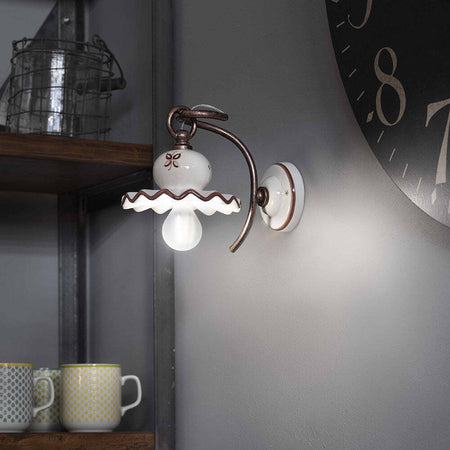 Applique-Classica-Roma-Metallo-E-Ceramica-Nero-Sfumato-Rame-1-Luce-E14