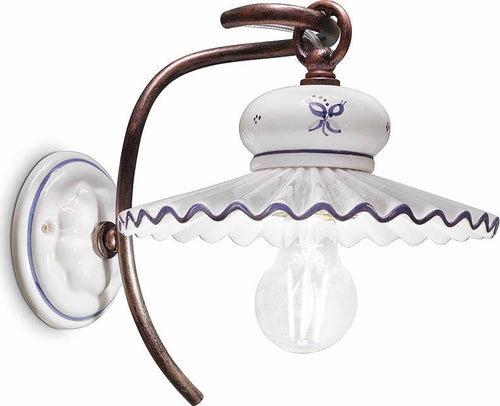 Applique-Classica-Roma-Metallo-E-Ceramica-Nero-Sfumato-Rame-1-Luce-E27